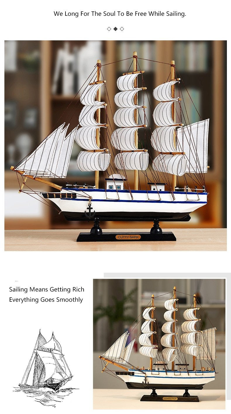 Wooden Sailing Boats With LED Light