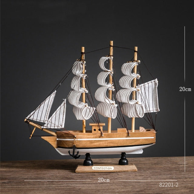 Wooden Sailing Boats With LED Light