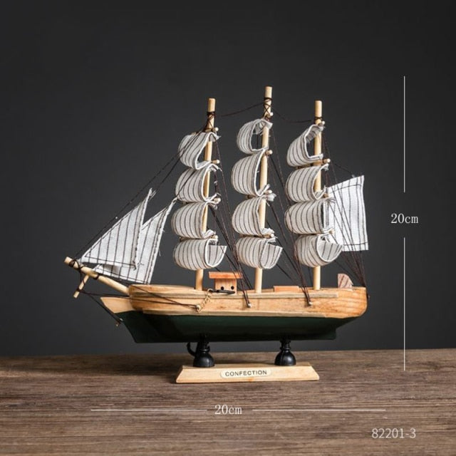 Wooden Sailing Boats With LED Light