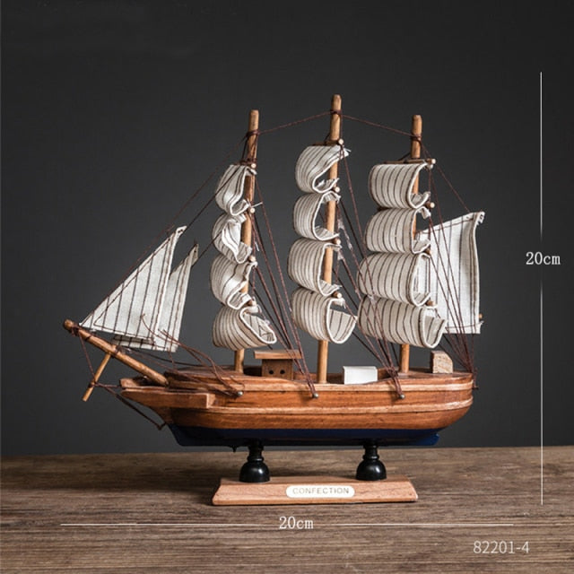 Wooden Sailing Boats With LED Light