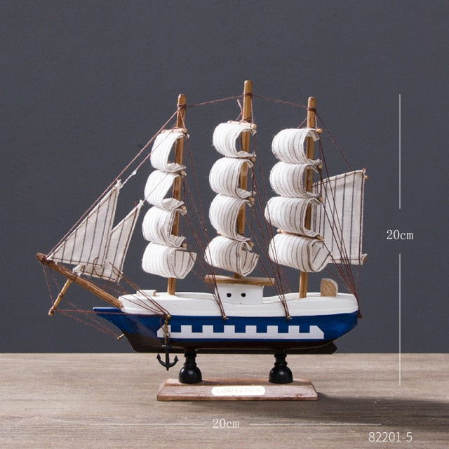 Wooden Sailing Boats With LED Light