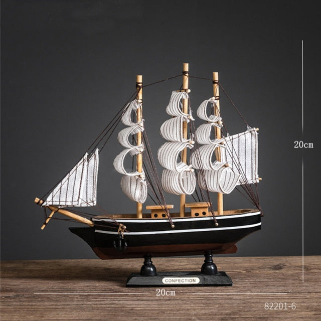 Wooden Sailing Boats With LED Light