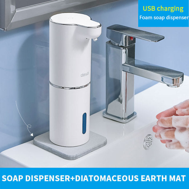 Automatic Hands-Free Foam Soap Dispenser With USB Charging