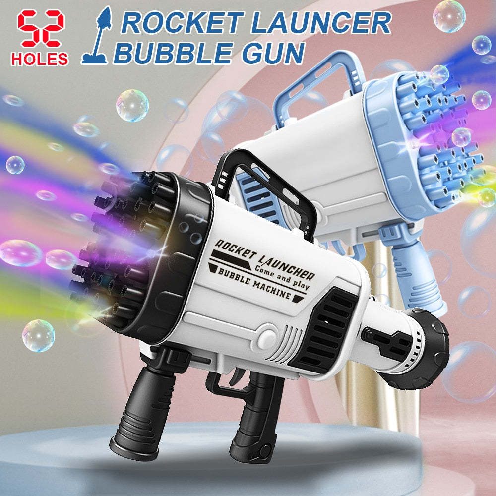 Bubble Machine Rocket Launcher With Light