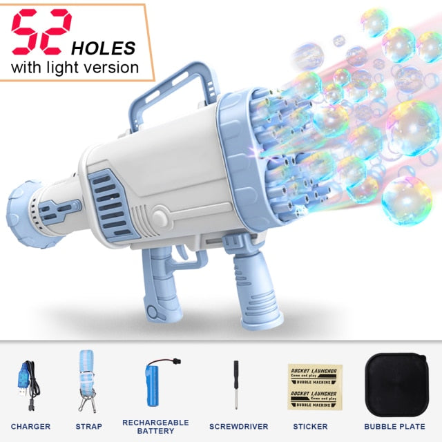 Bubble Machine Rocket Launcher With Light