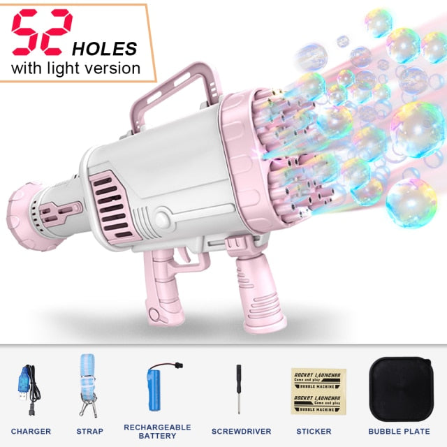 Bubble Machine Rocket Launcher With Light