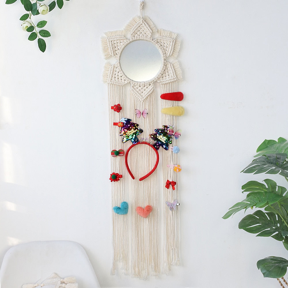 Boho Macrame Round Mirror