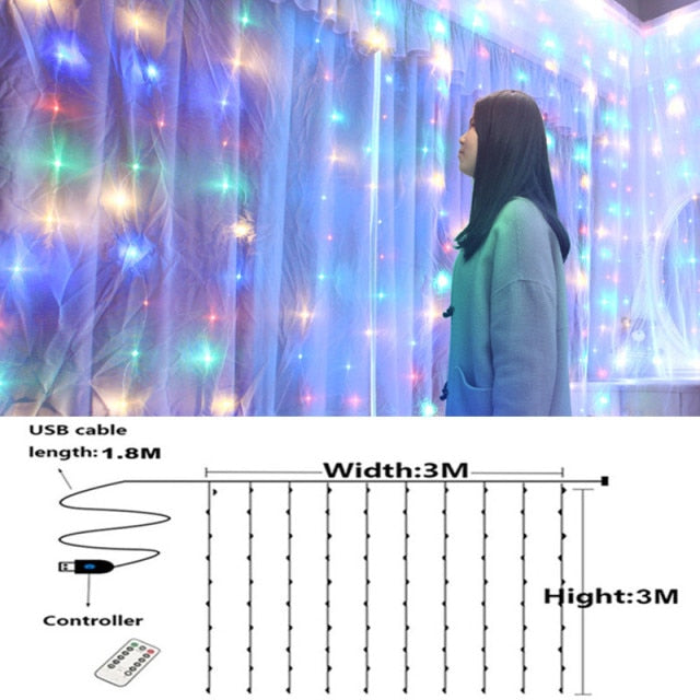 Christmas - Curtain String Lights