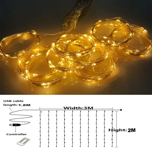 Christmas - Curtain String Lights