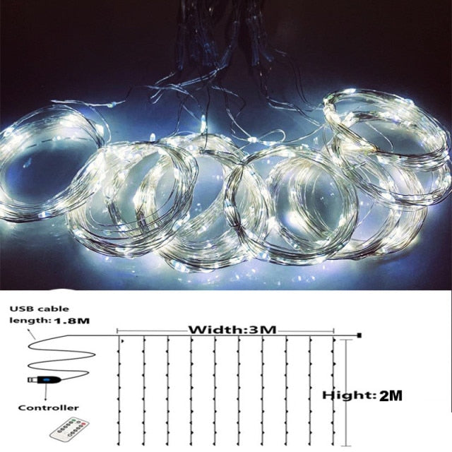 Christmas - Curtain String Lights