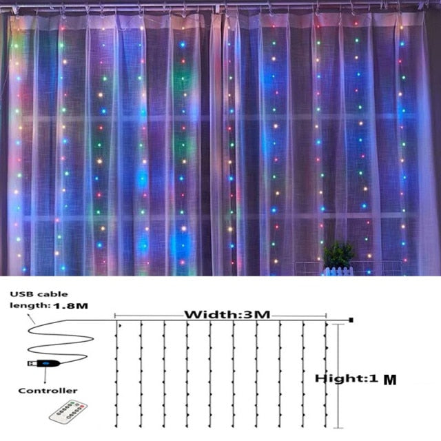 Christmas - Curtain String Lights