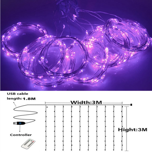 Christmas - Curtain String Lights