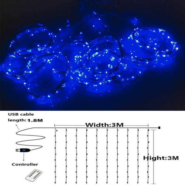 Christmas - Curtain String Lights