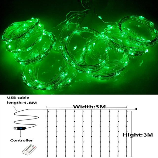 Christmas - Curtain String Lights