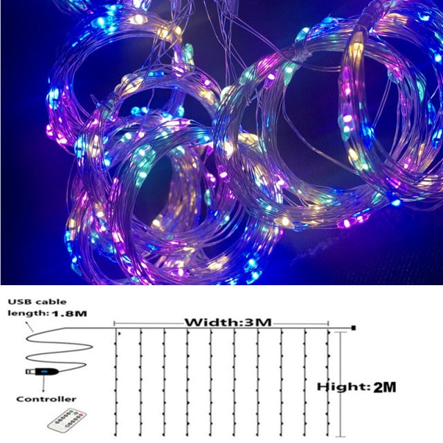 Christmas - Curtain String Lights