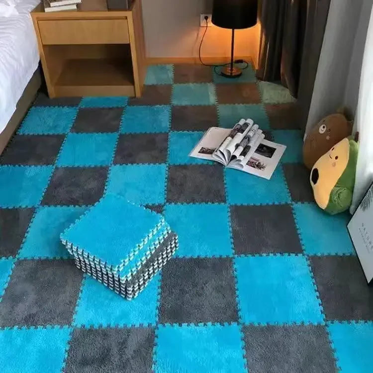 Plush puzzle carpet for floor