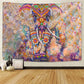 Bohemian Bliss- Colorful Pearl Elephant 3D Mosaic Tapestry