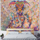 Bohemian Bliss- Colorful Pearl Elephant 3D Mosaic Tapestry