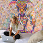 Bohemian Bliss- Colorful Pearl Elephant 3D Mosaic Tapestry