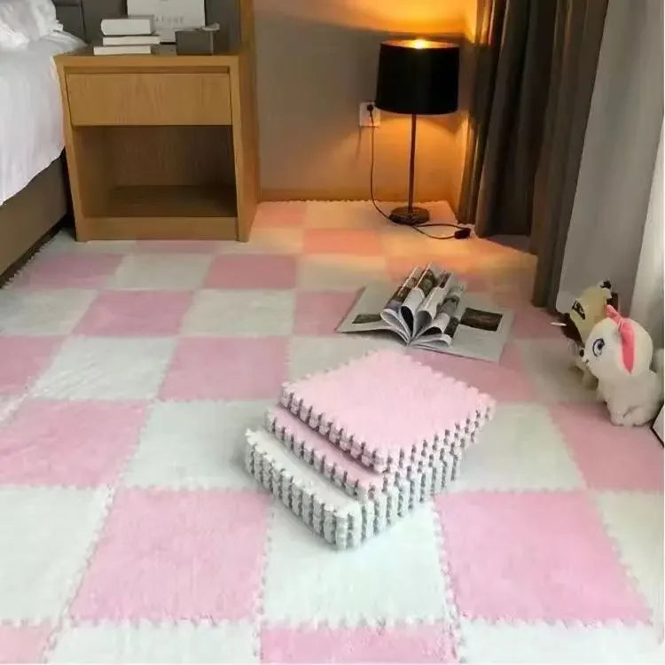 Plush puzzle carpet for floor