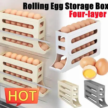 Refrigerator Egg Storage Box Automatic Scrolling Egg Holder