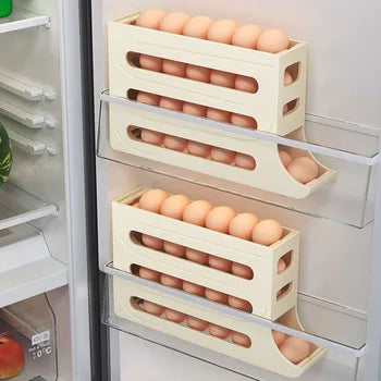 Refrigerator Egg Storage Box Automatic Scrolling Egg Holder