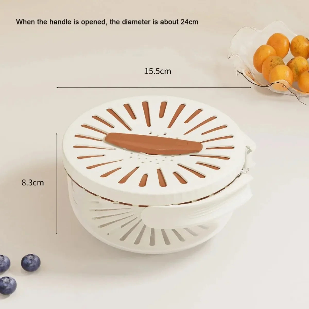 Fruit Drain Basket with Lid