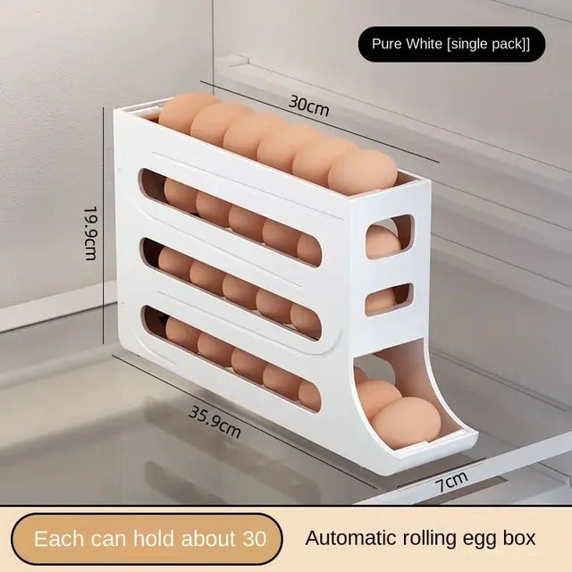 Refrigerator Egg Storage Box Automatic Scrolling Egg Holder