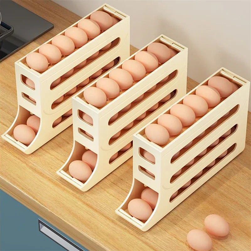 Refrigerator Egg Storage Box Automatic Scrolling Egg Holder