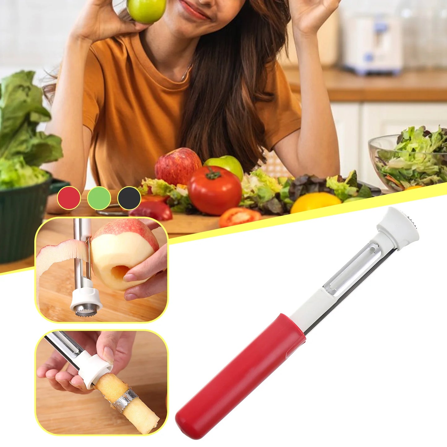 2-in-1 Stainless Steel Fruit Corer and Peeler