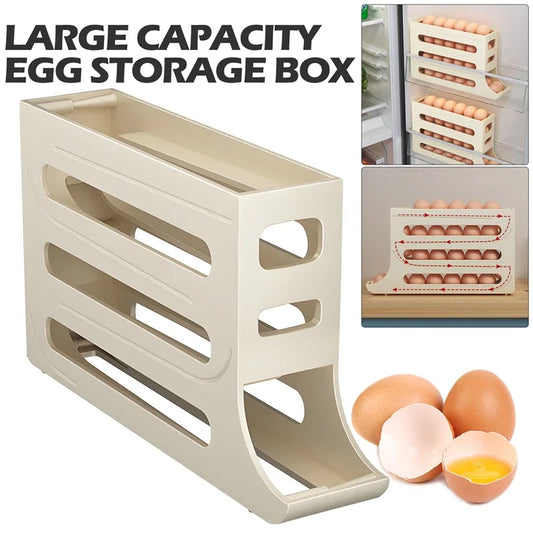 Refrigerator Egg Storage Box Automatic Scrolling Egg Holder