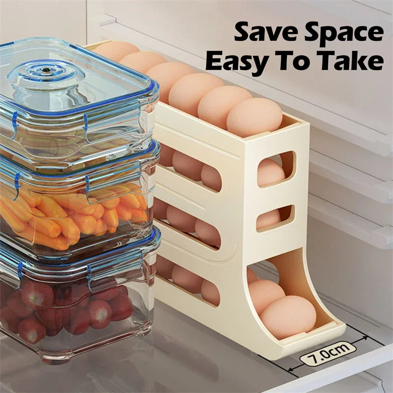 Refrigerator Egg Storage Box Automatic Scrolling Egg Holder