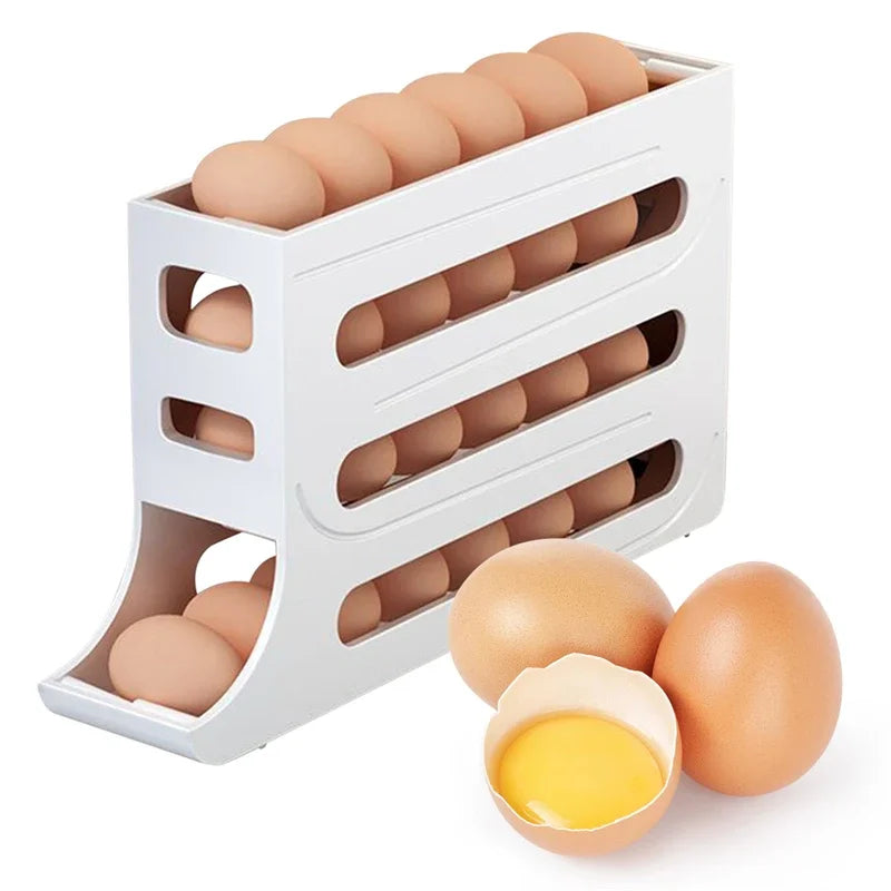 Refrigerator Egg Storage Box Automatic Scrolling Egg Holder