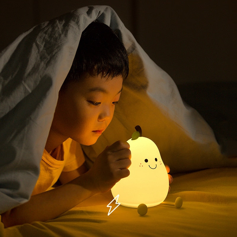 Cute Pear Bedside Touch Night Lamp