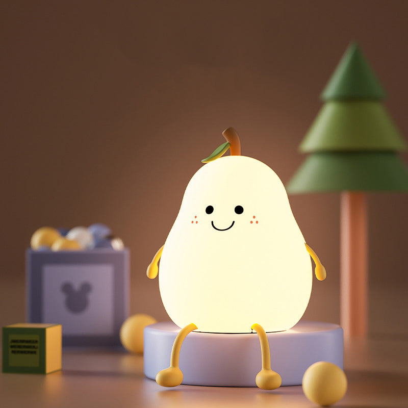 Cute Pear Bedside Touch Night Lamp