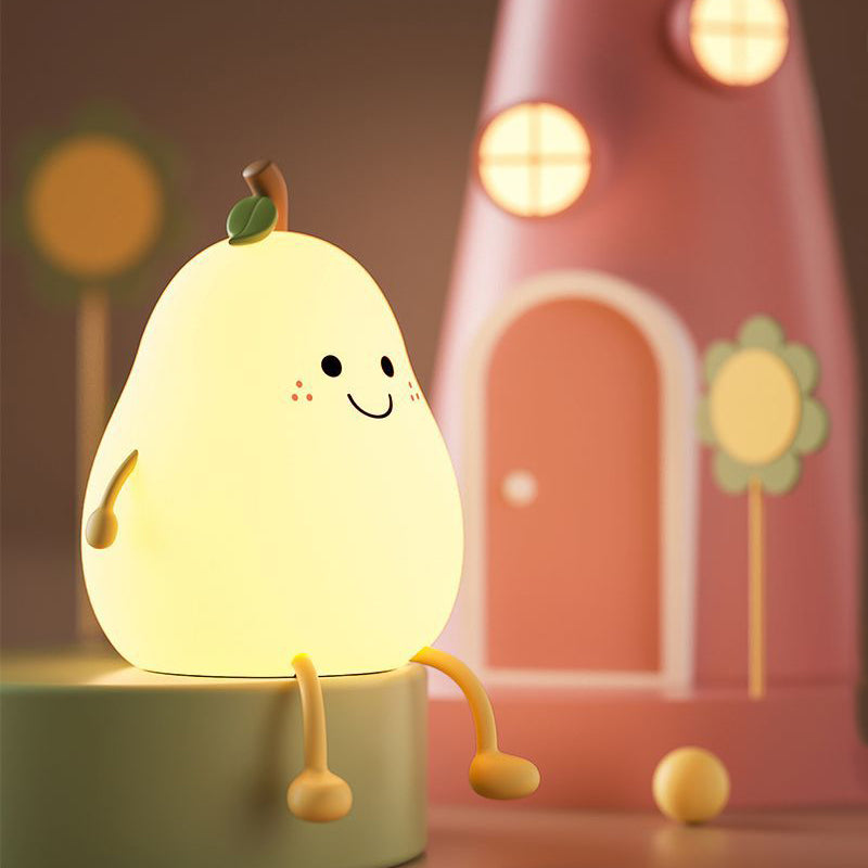 Cute Pear Bedside Touch Night Lamp