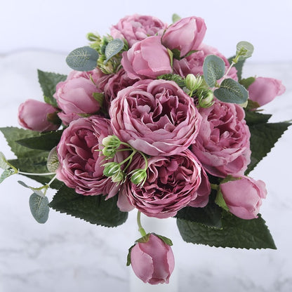 Silk Peony Artificial Flowers Bouquet