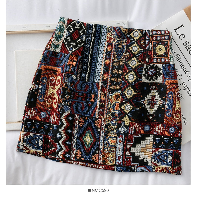 Floral Print Boho Mini Skirt | Wholesale Boho Clothing