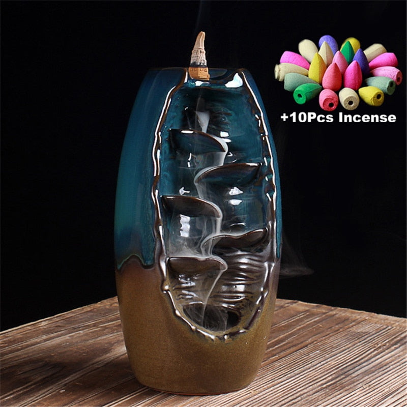 Waterfall incense burner