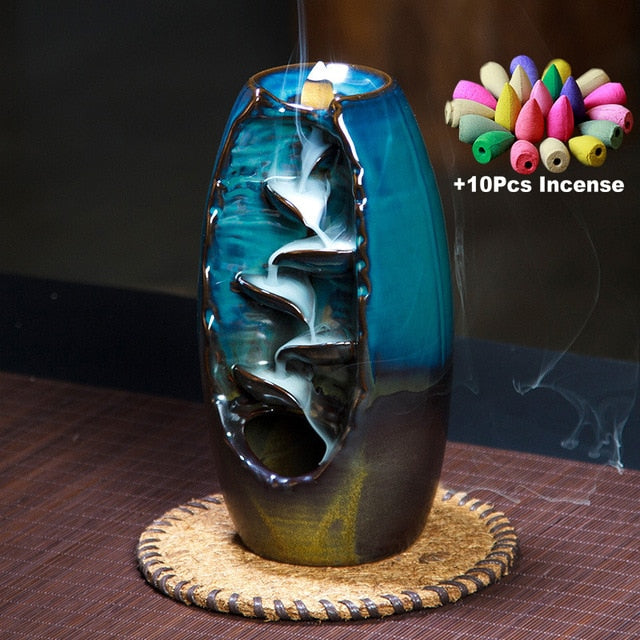 Waterfall incense burner