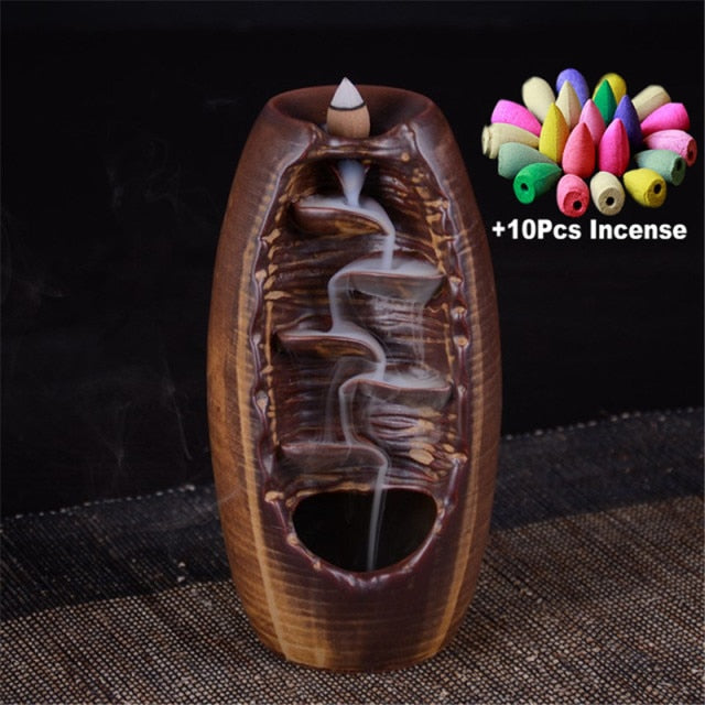 Waterfall incense burner