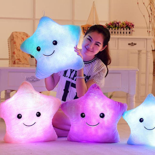 LED Light Toys For Kids-Luminous and Glowing Star Pillow