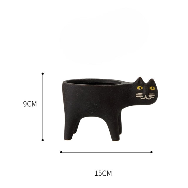 Cute_ Cat ceramic flower pot