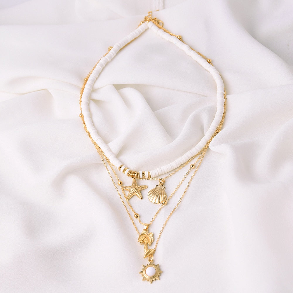 Patricia Boho Starfish & Shell Layered Necklaces