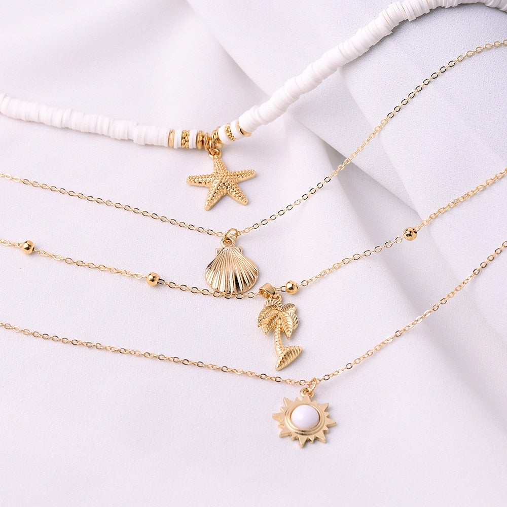 Patricia Boho Starfish & Shell Layered Necklaces