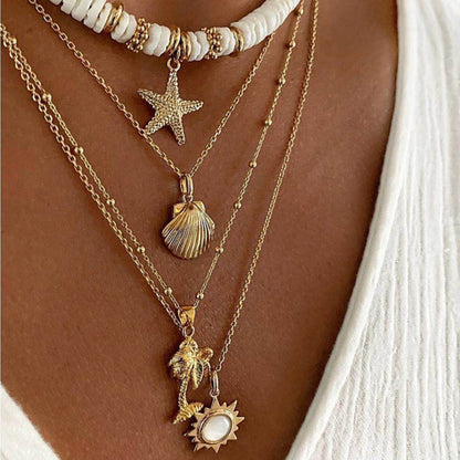 Patricia Boho Starfish & Shell Layered Necklaces