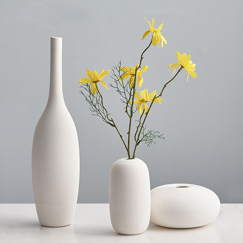 Nordic Classic White Art Ceramic Flower Vase