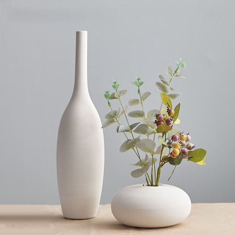 Nordic Classic White Art Ceramic Flower Vase