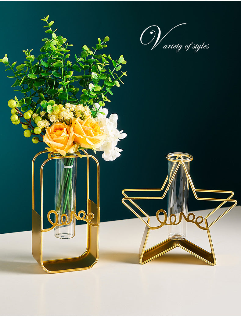 Nordic Golden Glass Vase