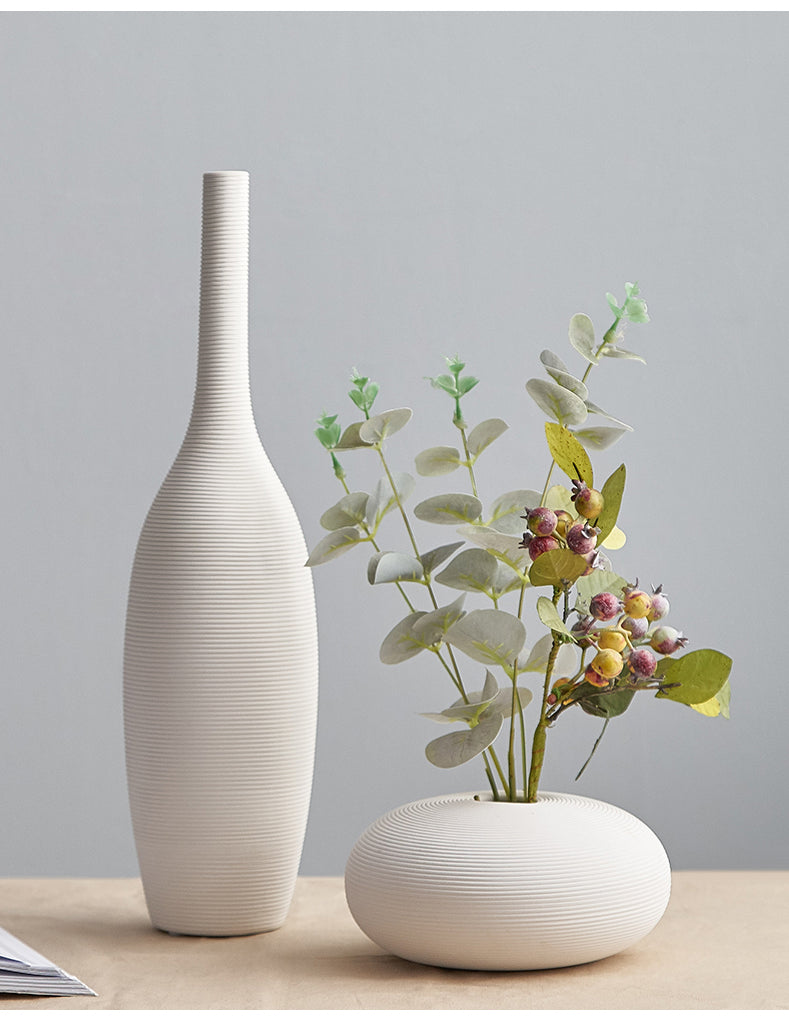 Nordic Classic White Art Ceramic Flower Vase